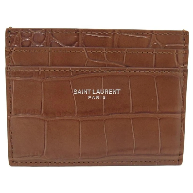 Saint Laurent Geldbörse NEUER SAINT LAURENT KARTENHALTER 375946 BRAUNES KR braun