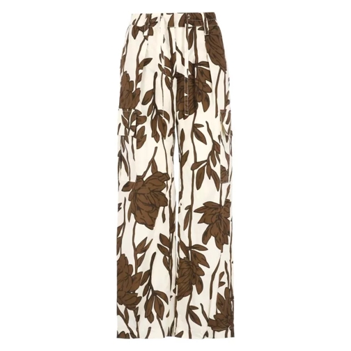 Brunello Cucinelli Pants Wirh Ramage Print Neutrals 