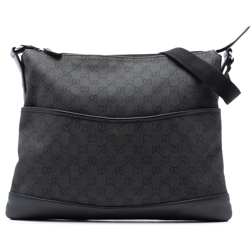Gucci Schultertasche GG Denim Crossbody grau