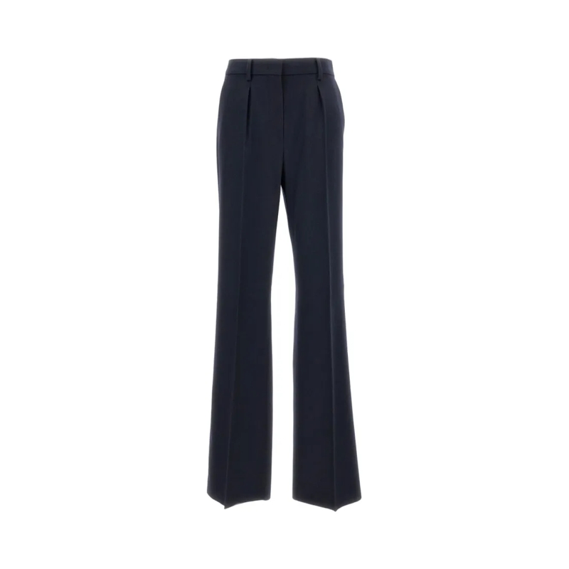 Max Mara  Tailored Blue Wool Trousers With Pleats Blue