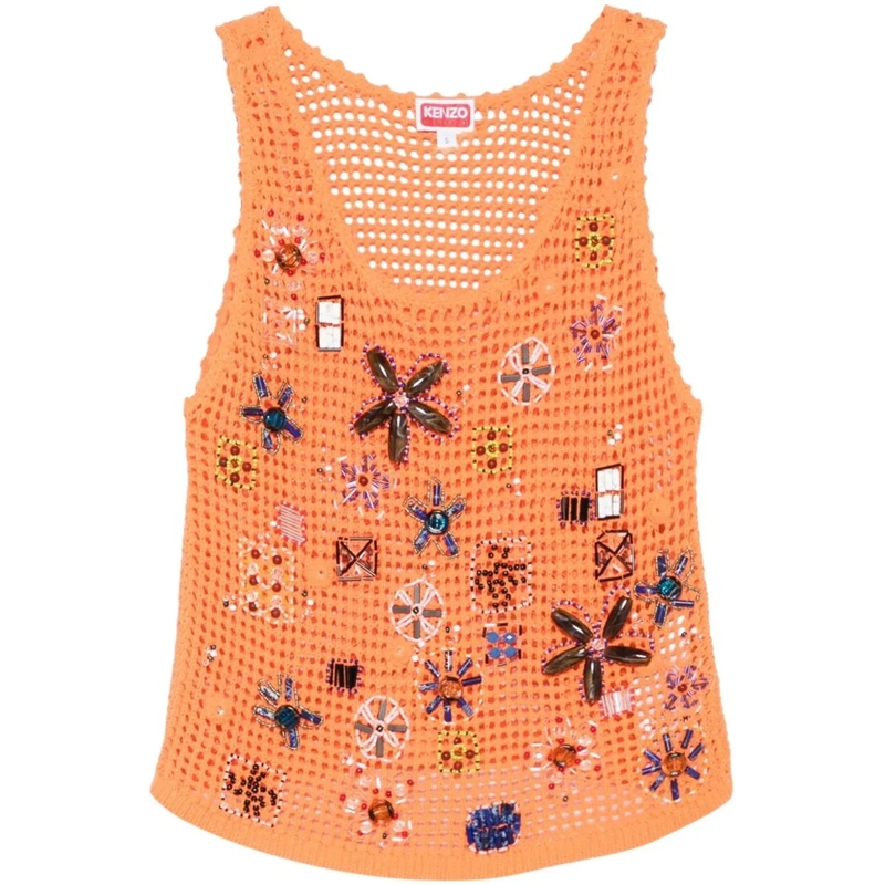 Kenzo T-shirt Top Mid Orange orange