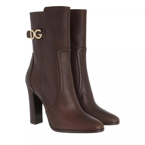 Dolce&Gabbana DG Logo Heeled Ankle Boots Testa Di Moro Ankle Boot