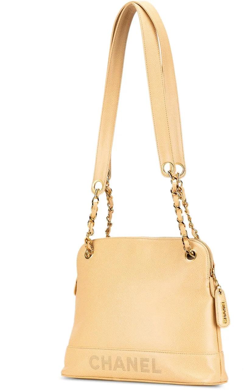 Thumbnail - Chanel Hobo Bags - Caviar Logo Chain Shoulder Bag - Gr. unisize - in Gelb - für Damen