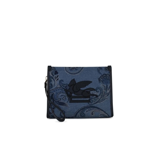 Etro Blue 'Jacquard' Clutch Blue Clutch