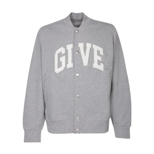 Givenchy Mixed Fabric Bomber Sweatshirt Grey 