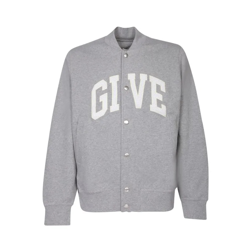 Givenchy  Mixed Fabric Bomber Sweatshirt Grey