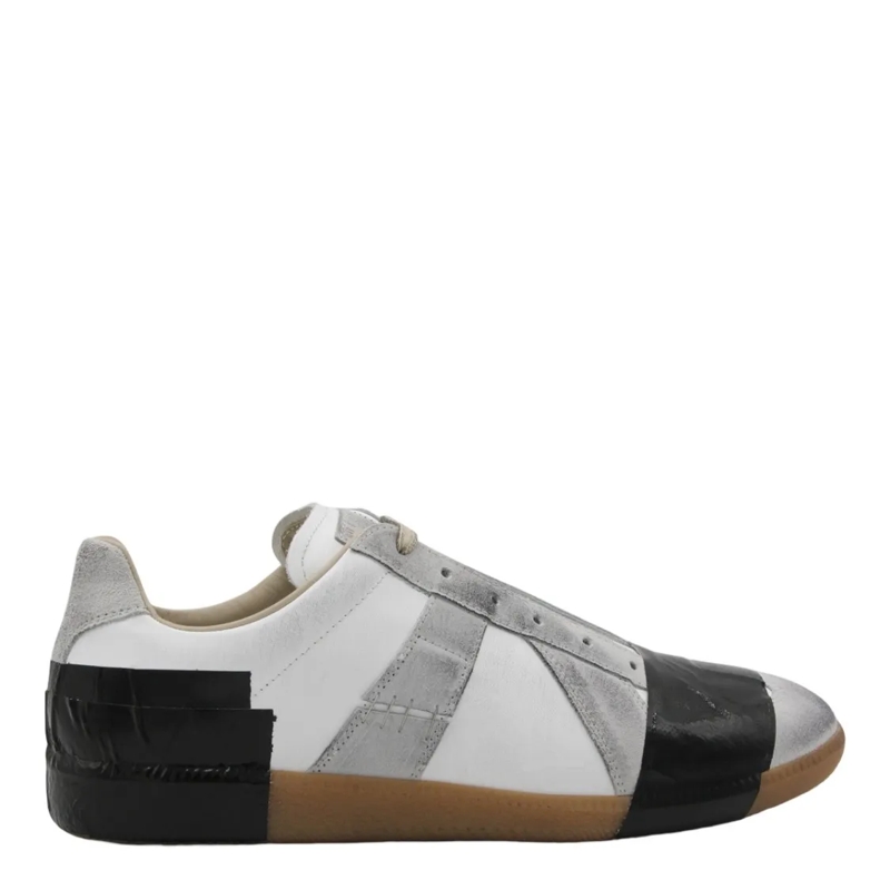 Maison Margiela Low-Top-Sneaker Low-Top Sneakers With Suede Overlays White