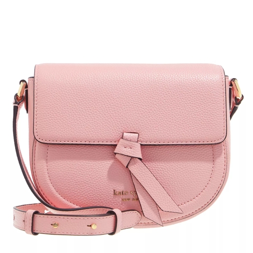Kate Spade New York Knott Pebbled Leather Medium Saddle Bag Pink Saddle Bag