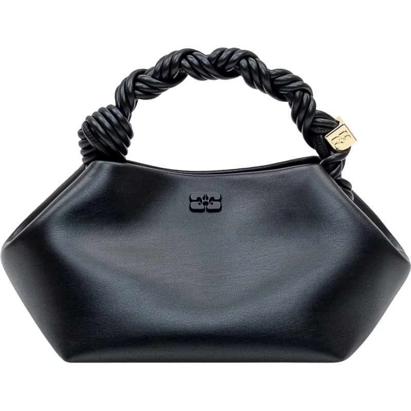GANNI Tote Bou Mini Bag con Manico Intrecciato schwarz