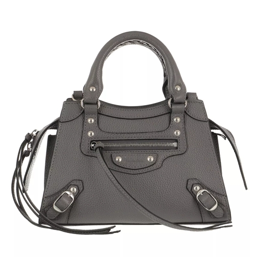 Balenciaga Neo Classic Mini Top Handle Bag Grained Calfskin Dark Grey Tote