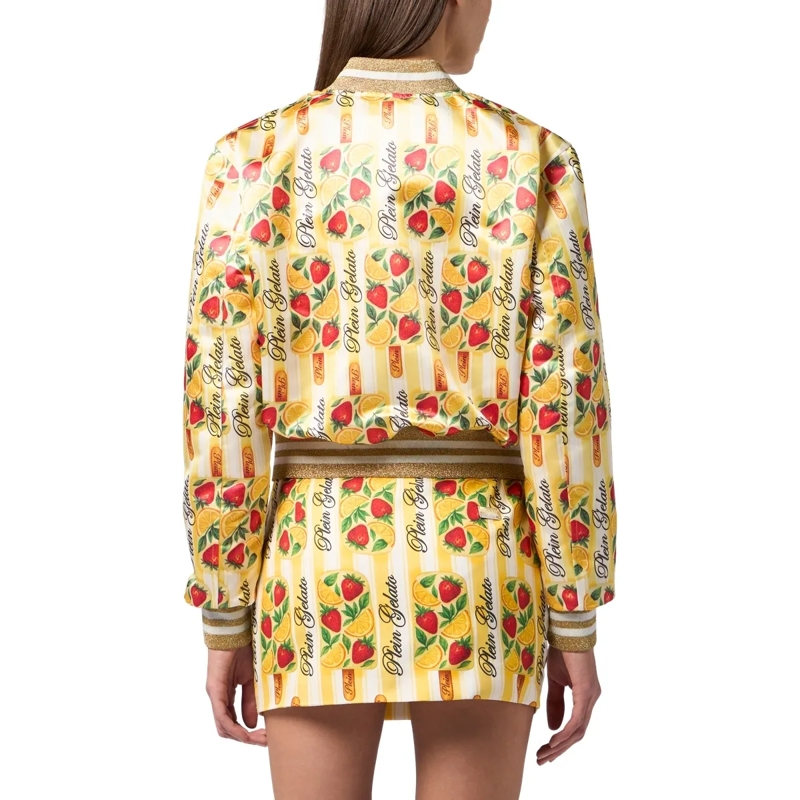 Philipp Plein Daunenjacke Satin Bomber Jacket Ice Cream gelb(Image 2)