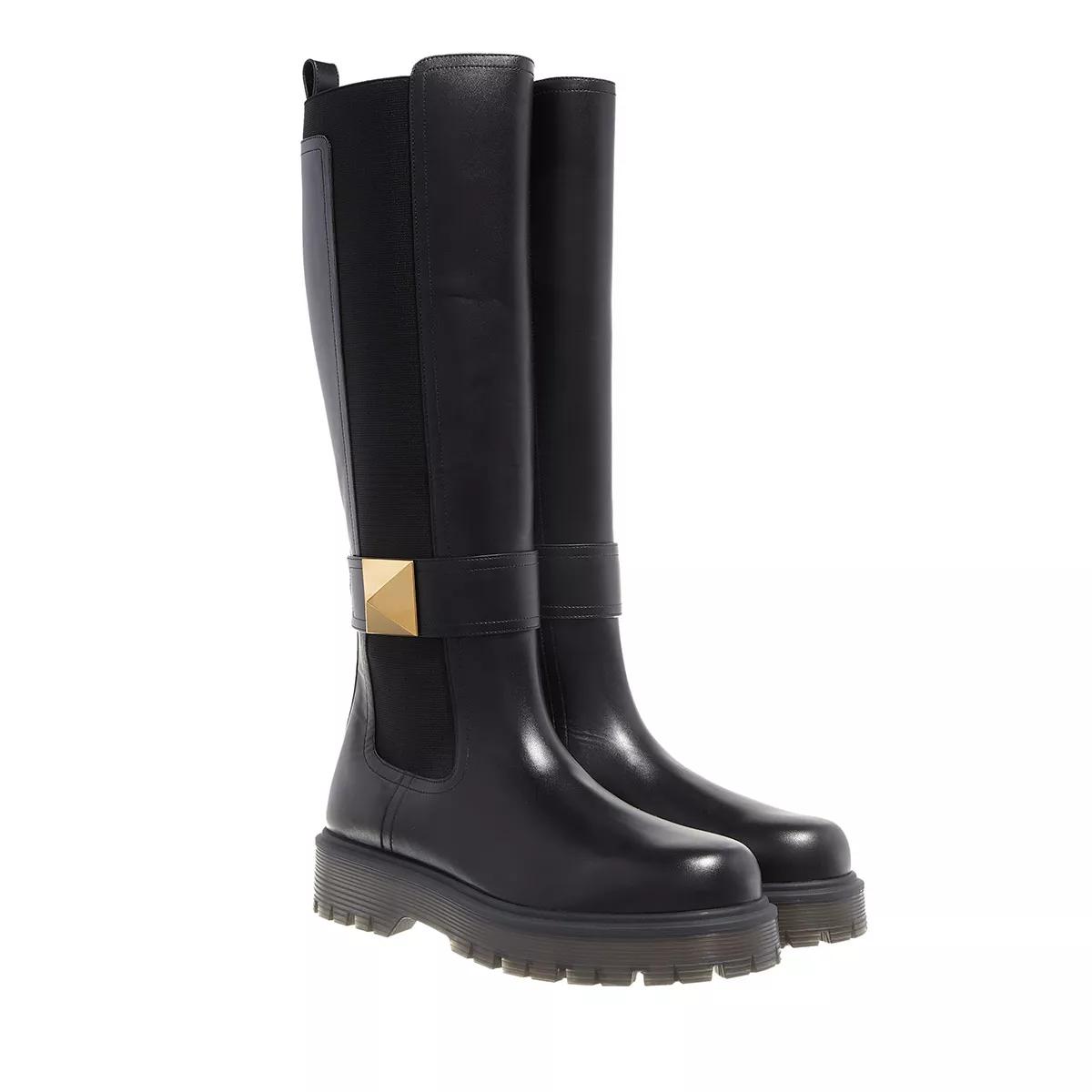 Valentino Garavani Boots & Stiefeletten - One Stud High Boot - Gr. 35 (EU) - in Schwarz - für Damen