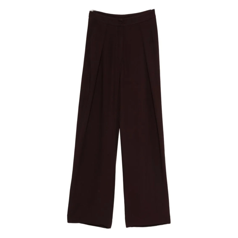 RAQUEL DINIZ  Bordeaux Wide-Leg Trousers With High Waist Black