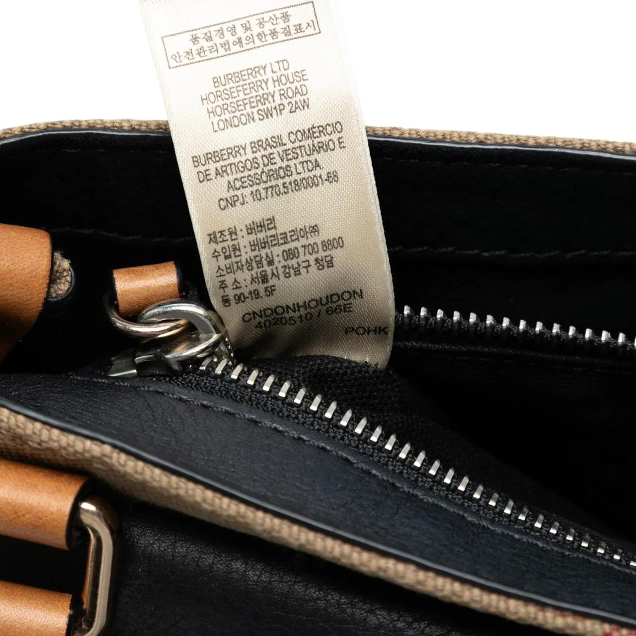 Thumbnail - Burberry Hobo Bags - Mega Check Canvas and Grainy Calfskin Shellwood Cr - Gr. unisize - in Schwarz - für Damen