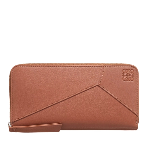 Loewe Puzzle Edge Zip Wallet Tan Portemonnaie mit Zip-Around-Reißverschluss