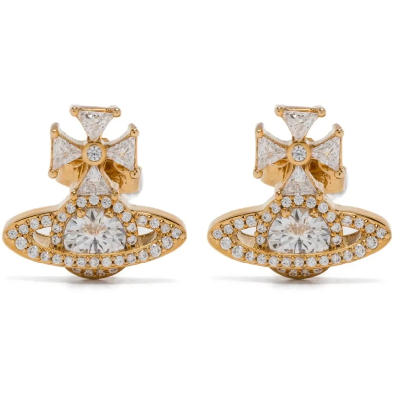 Vivienne Westwood Créoles Mila Earrings Gold White weiß