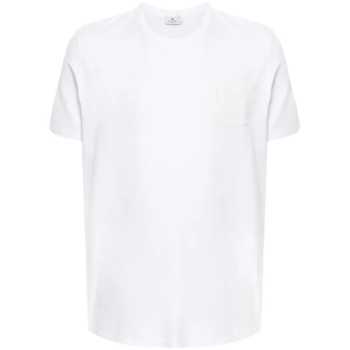 Etro White Pegaso-Embroidered T-Shirt White Magliette