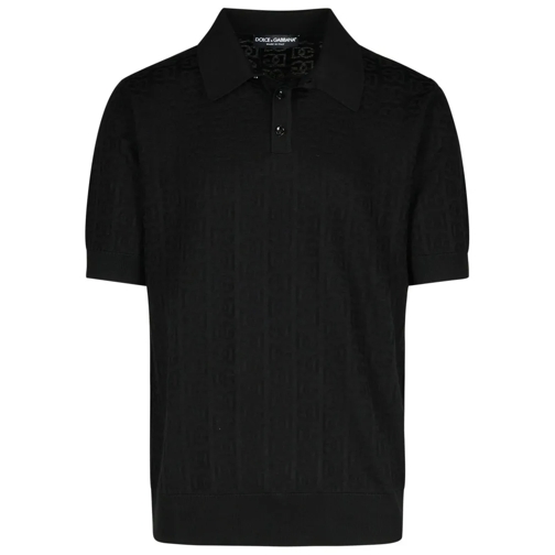 Dolce&Gabbana Polohemd Black Silk Polo Shirt Black