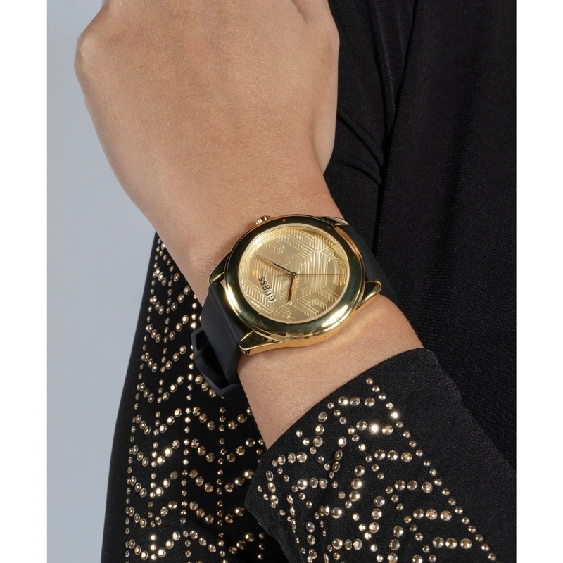 Guess Quarzuhr Analoguhr Cubed schwarz(Image 4)