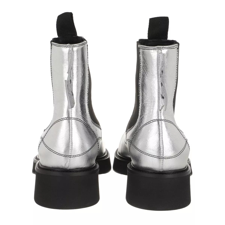 Black and silver chelsea boots best sale