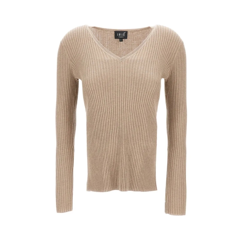 Irie' Pullover Classic Knit Sweater In Soft Beige Neutrals