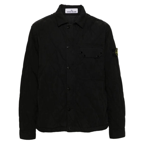 Stone Island Black Compass-Badge Jacket Black Giacca di transizione