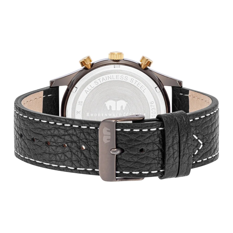 Rhodenwald & Söhne Automatikuhr Herren Armbanduhr Goodwill Echtleder gold(Image 4)