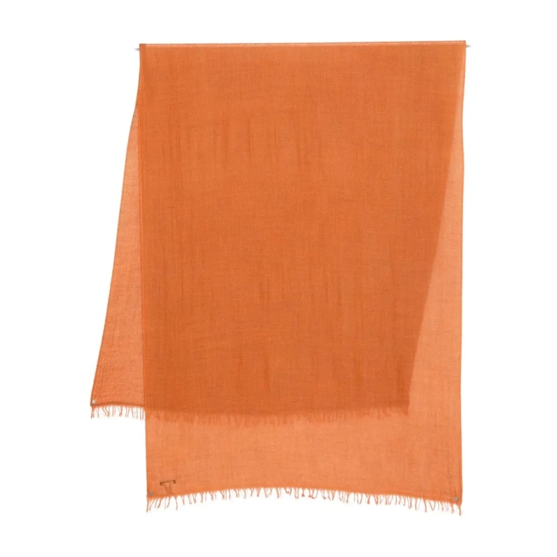 Faliero Sarti Écharpe légère Finely Woven Cashmere Scarf In Orange Orange