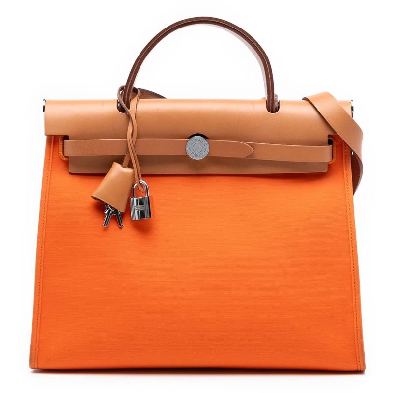 Hermès Schultertasche Toile Herbag Zip 31 orange