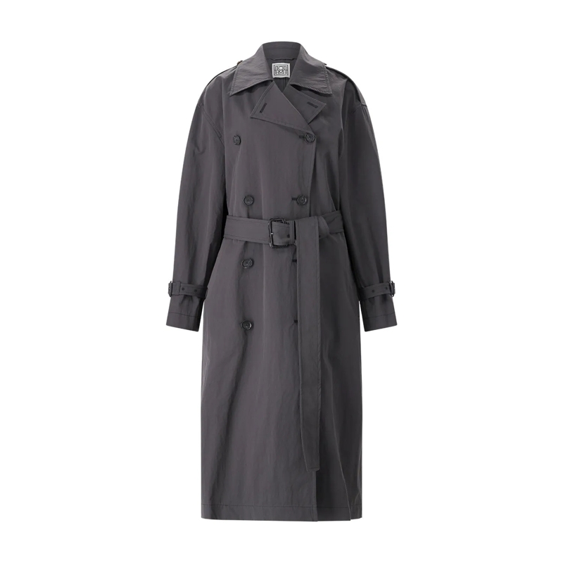 TOTEME Winterjas Trenchcoat aus Baumwollmix grau