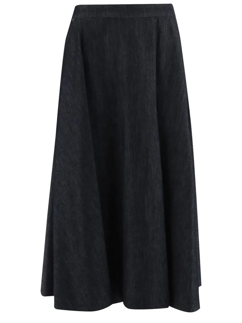 Thumbnail - Max Mara - Wide-Fit Cotton Blend Skirt - Größe 38 - schwarz