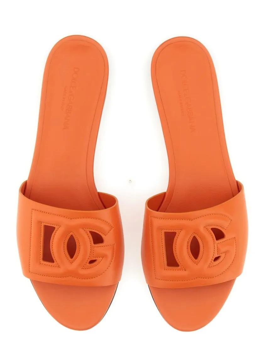 Thumbnail - Dolce&Gabbana Sandalen - Slide Sandal With Logo - Gr. 36 (EU) - in Orange - für Damen