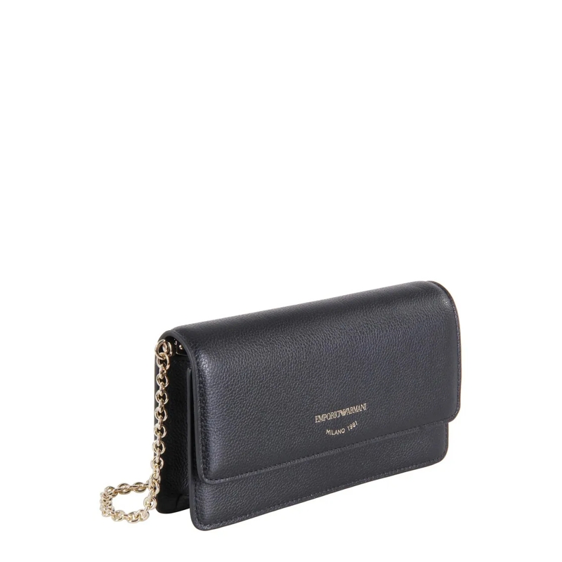 Emporio Armani Schultertasche Rectangular Garnet Leather Mini Bag Black