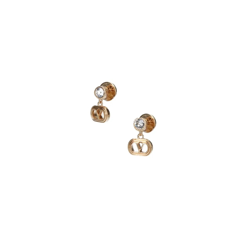 Valentino Garavani Ohrstecker Vlogo Signature Earrings In Gold-Tone Brass Gold