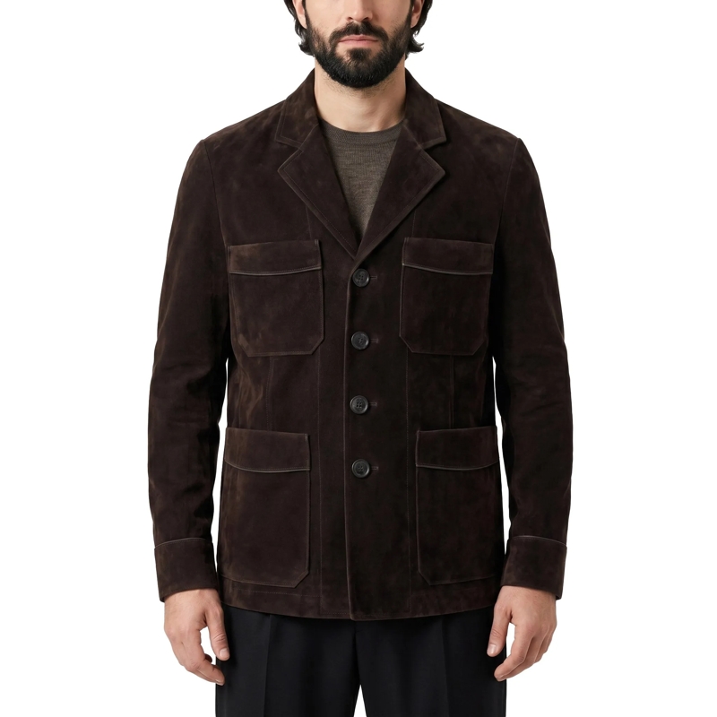 Tom Ford Blazer Beflockte Jacke aus Samt braun(Image 2)