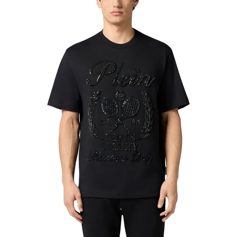 Philipp Plein T-Shirt Round Neck T-Shirt Tennis Society schwarz(Image 3)