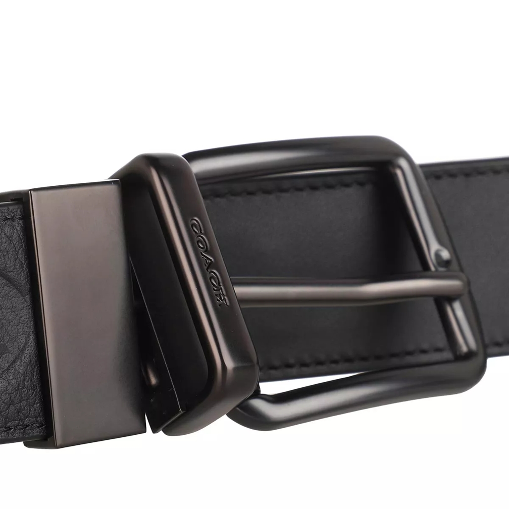 Coach 38Mm Cts Harness Belt In Signature Leather Black