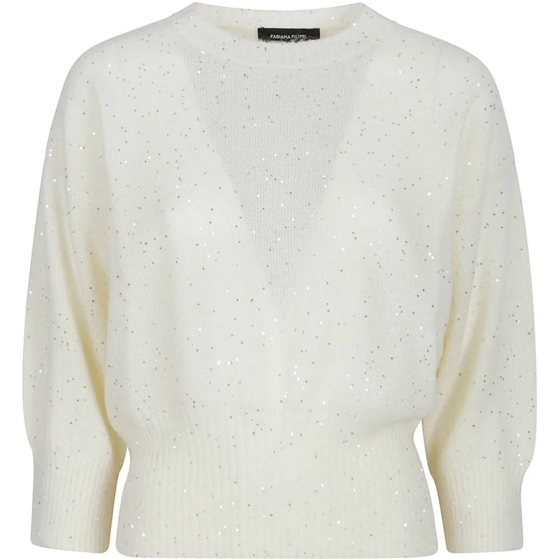 Fabiana Filippi  Round Neck Sweater Nude & Neutrals beige