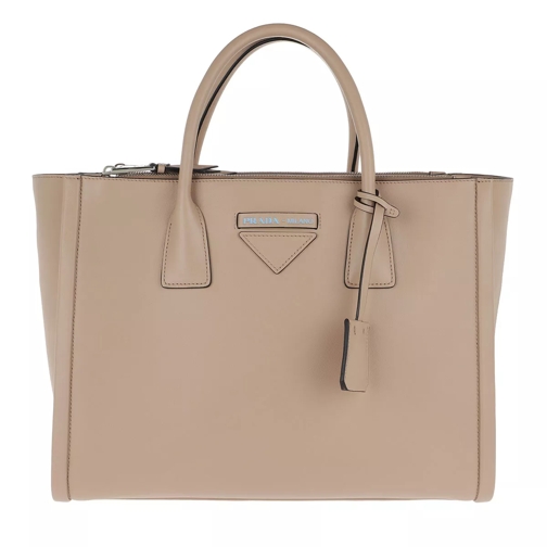 Prada Concept Handle Bag Tote Leather Cammeo Rymlig shoppingväska
