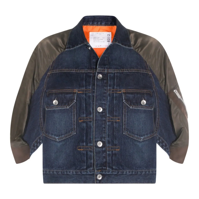 Sacai Übergangsjacke Layered Neutrals Jacket With Innovative Design Black