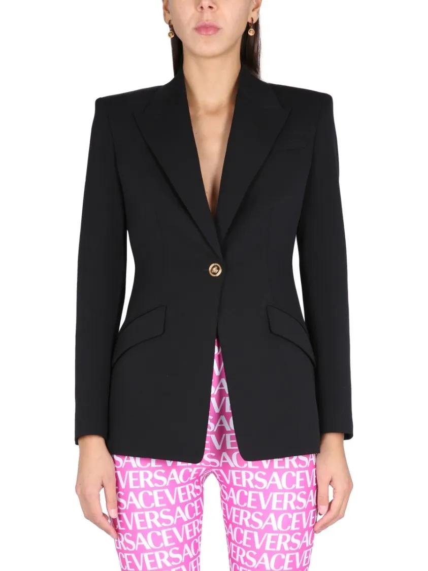 Thumbnail - Versace - Single-Breasted Jacket - Größe 42 - schwarz