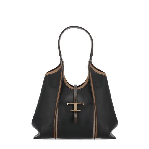 Tod's Leather Shoulder Bag Black Axelremsväska