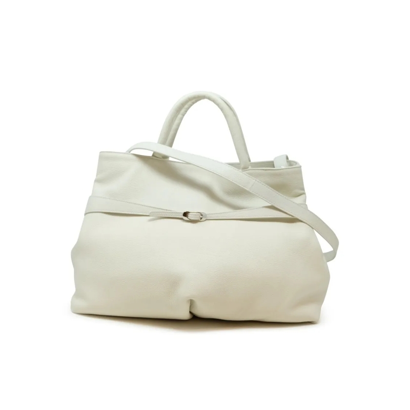 Roberto Del Carlo Schultertasche Virna White Leather Bag White
