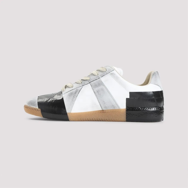 Maison Margiela Low-Top-Sneaker Low-Top White Sneakers With Tape-Like Overlays White
