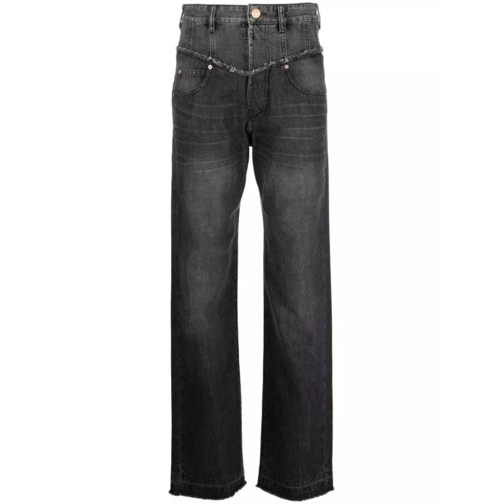 Isabel Marant Noemie Straight-Leg Denim Jeans Black 