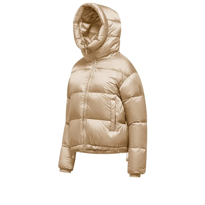 Bomboogie  Cropped Down Jacket With Fixed Hood Neutrals(Image 4)