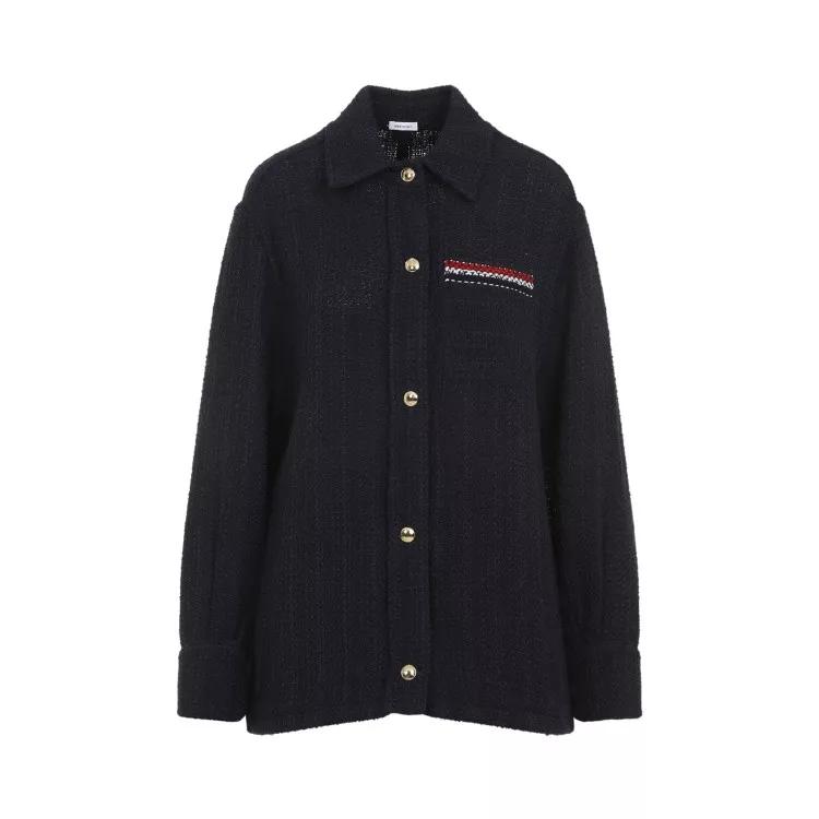 Thom Browne - Navy-Blue Cotton Shirt Jacket - Größe 40 - blue