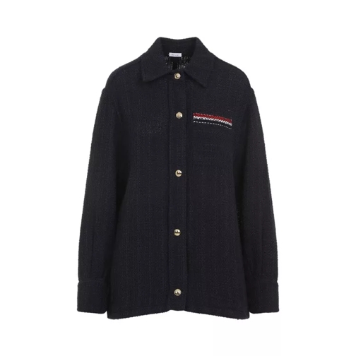 Thom Browne Navy-Blue Cotton Shirt Jacket Blue 