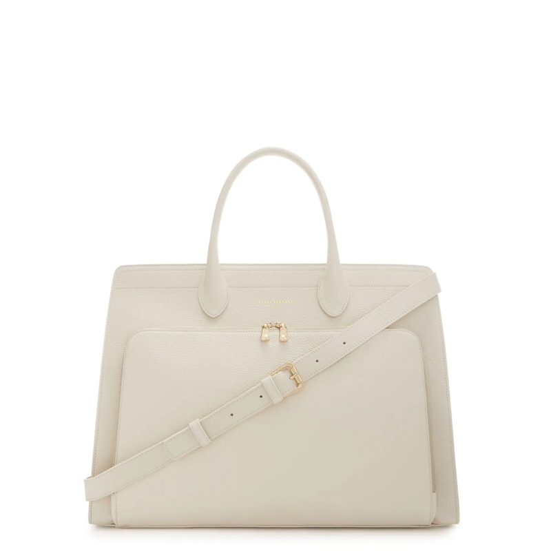 Isabel Bernard Sac d'affaires Honoré Nadine cream calfskin leather handbag with  cream