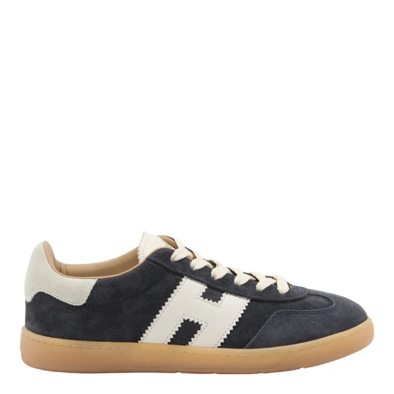 Hogan Lage-top sneaker Dark Blue Suede Sneakers With Contrast Logo Grey